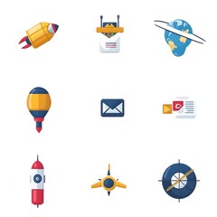 Aufkleber - Flat Gradient Icon Set Representing Global Communication Technology