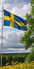 Wall Mural - flag of Sweden, holidays in Sweden