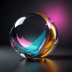 Abstract glass shape, 3d render