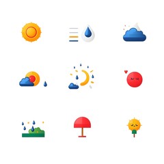 Aufkleber - Minimalist Flat Gradient Weather Icon Set for Digital Interface Design