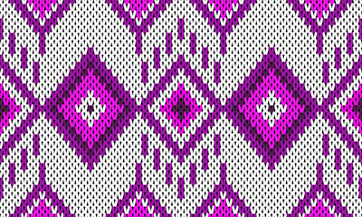 Wall Mural - Geometric Ethnic Pattern Design Background or Wallpaper.fashion design , Knitting Pattern. 