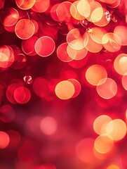 Canvas Print - Red bokeh lights blur