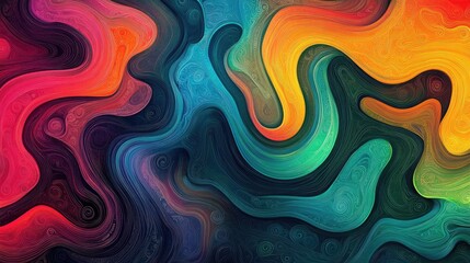 Abstract colorful background illustration in a line art style