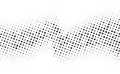 Wall Mural - halftone rhythm black wave. vector illustration. halftone circle dots pattern.