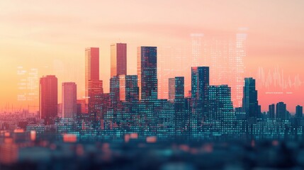 Aufkleber - Digital Cityscape.