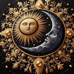 Wall Mural - golden zodiac sign