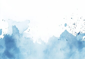 Watercolor Pastel Blue Background  with white space