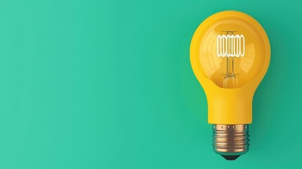 Aufkleber - Yellow Lightbulb on Green.
