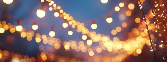 Poster - 3d rendering of decorative flashing lights in selective focus