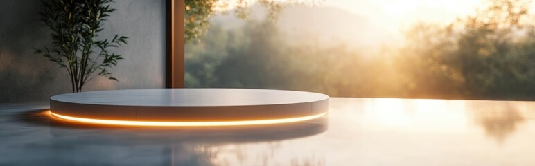 Poster - Product Stage Featuring Light Glow 3D Rendering