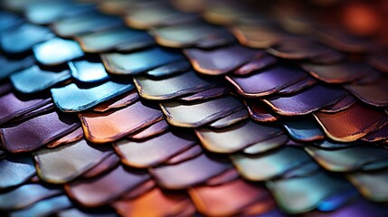 Poster - a close up of a blue, pink and red roof. 