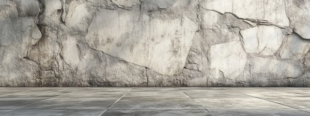 Poster - 3D rendering of a grunge marble stone wall