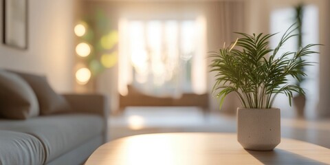 Poster - 3D rendering of an abstract blurred beautiful living room interior for background with a vintage light filter