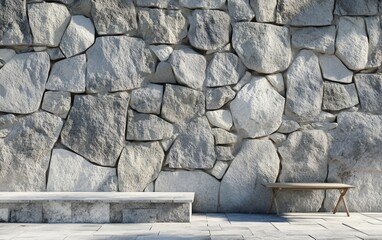 Sticker - 3D rendering of a stone wall