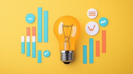 Leinwandbilder - Lightbulb Idea Chart.