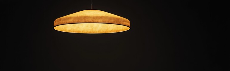 Poster - 3D rendering of a lamp on a ceiling with a black background