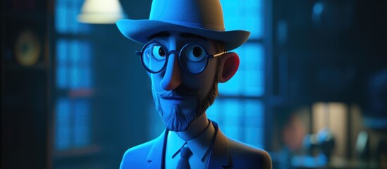 Poster - Blue Stanfield depicted in a 3D cartoon rendering