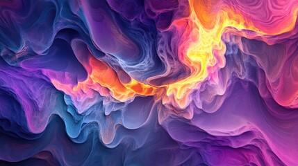 Aufkleber - Abstract fractal background illustrations featuring chaotic textures in a 3D cartoon rendering style