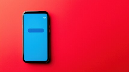 Poster - Smartphone on Red Background.