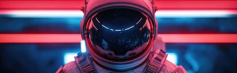 Aufkleber - A portrait of a futuristic astronaut in a space suit illustrated in 3D cartoon rendering