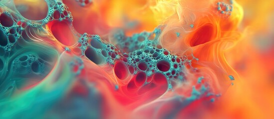 Aufkleber - 3D illustration of fractal psychedelic smoke in a 3D cartoon rendering