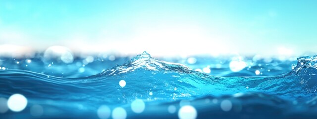 Poster - Abstract light blue bokeh water with light background in a 3D cartoon rendering