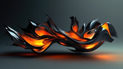 Aufkleber - Abstract fire figure in 3D cartoon rendering suitable for a tattoo design