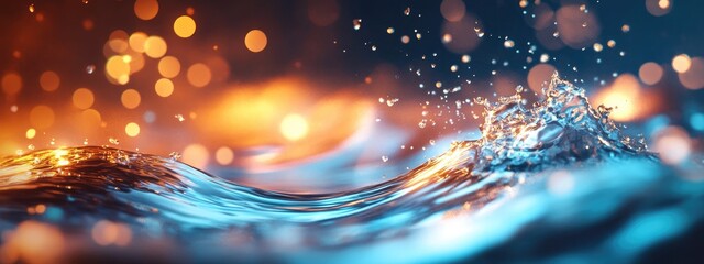 Aufkleber - Magic light blur of water wave abstract background in 3D cartoon rendering