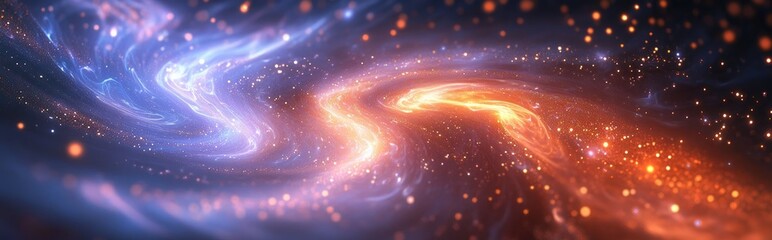 Poster - Fractal image of an abstract depiction of a river of developing stars in a 3D cartoon rendering