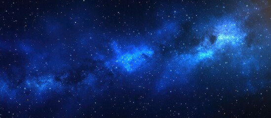 Poster - 3D cartoon depiction of a dark blue night sky filled with stars and the Milky Way in the background