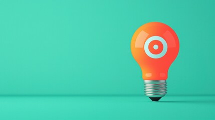 Poster - Orange Lightbulb Idea.