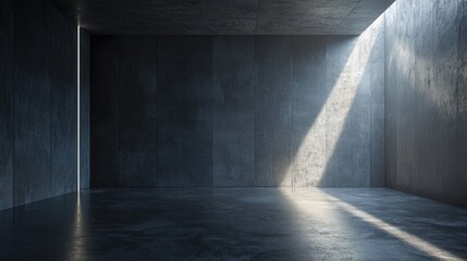 Poster - Empty dark abstract interior with concrete walls