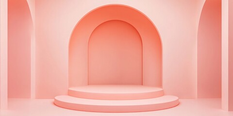 Minimal pastel colored background designed for a cosmetic or product display podium 3D rendering