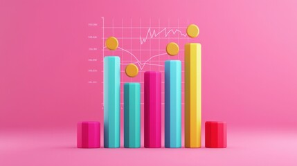 Poster - Bar Graph Business Chart.