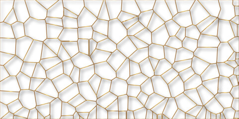 Poster - Abstract golden hexagon graphic ornament. arabian Stylish Seamless pattern on white background. Creative design. Design for book, notebook and calendar covers. high quality textile design, vector .	
