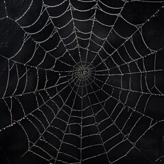 Sticker - A spider web with dew drops