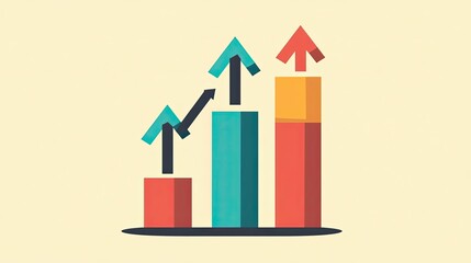 Poster - Abstract Bar Graph with Upward Arrows Representing Growth