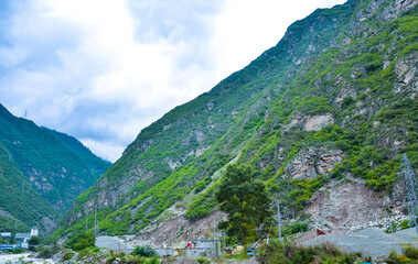 Natural scenery of alpine forests along National Highway 318 in Sichuan-Tibet