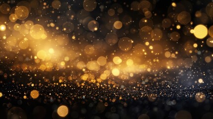 Wall Mural - golden bokeh blurred light abstract background magic concept