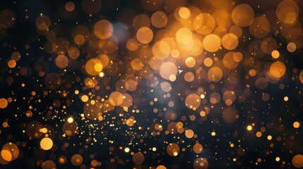 Poster - golden bokeh blurred light abstract background magic concept