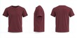 © tzu - Maroon t shirt mock up isolated on white background front and back view