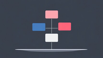 Poster - Abstract Diagram with Colored Squares Connected by Lines