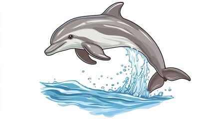 Canvas Print - Dolphin Leaping Out of the Water