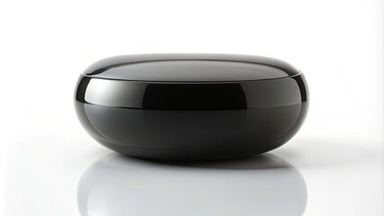 A sleek and modern black object against a white background