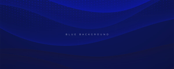 Poster - Abstract blue background wavy decorative shape design vector
