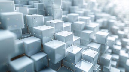  illustration features an abstract 3D cubes background