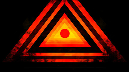 Wall Mural - Abstract Triangle Pattern Red Orange Black Stripes Geometric Shape