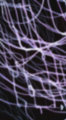 Poster - Abstract image with grainy texture and purple lines on a black background, evoking depth and movement