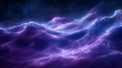 Wall Mural - abstract purple and blue nebula background with stars