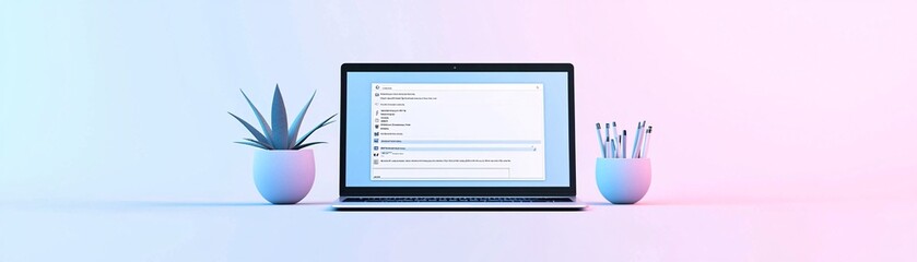 Poster - laptop displaying a content management system (cms) interface, website backend design, seamless cont